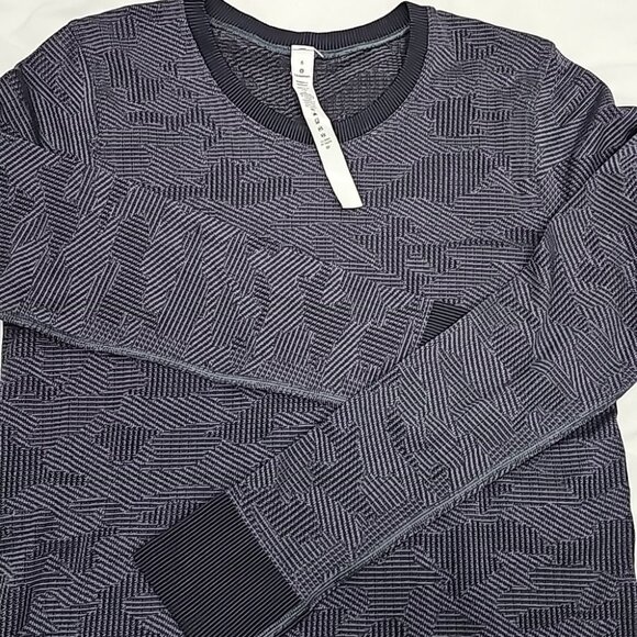 Lululemon Swiftly Breathe Long Sleeve Vented Camo Black / Asphalt Grey Size 6 - Picture 9 of 10